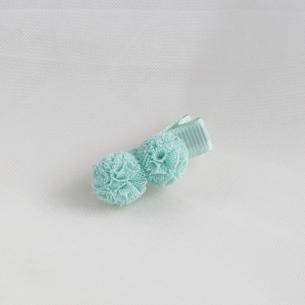 Заколка-зажим "Помпоны" мятный