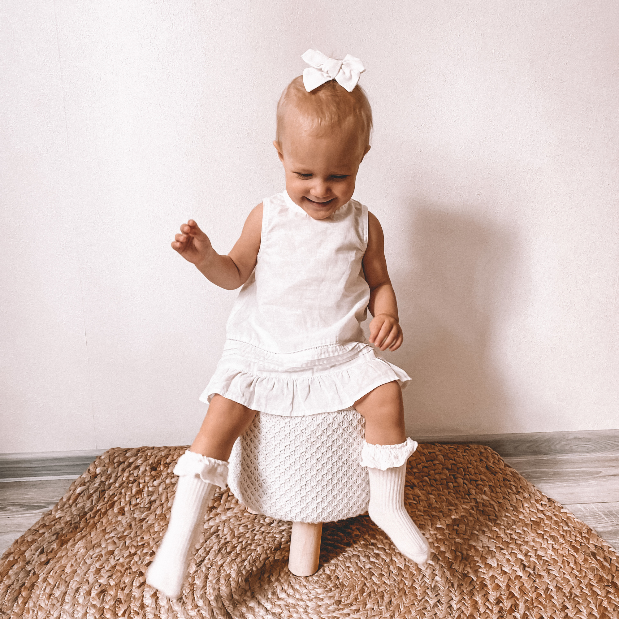 Заколка-зажим "Льняной бант"