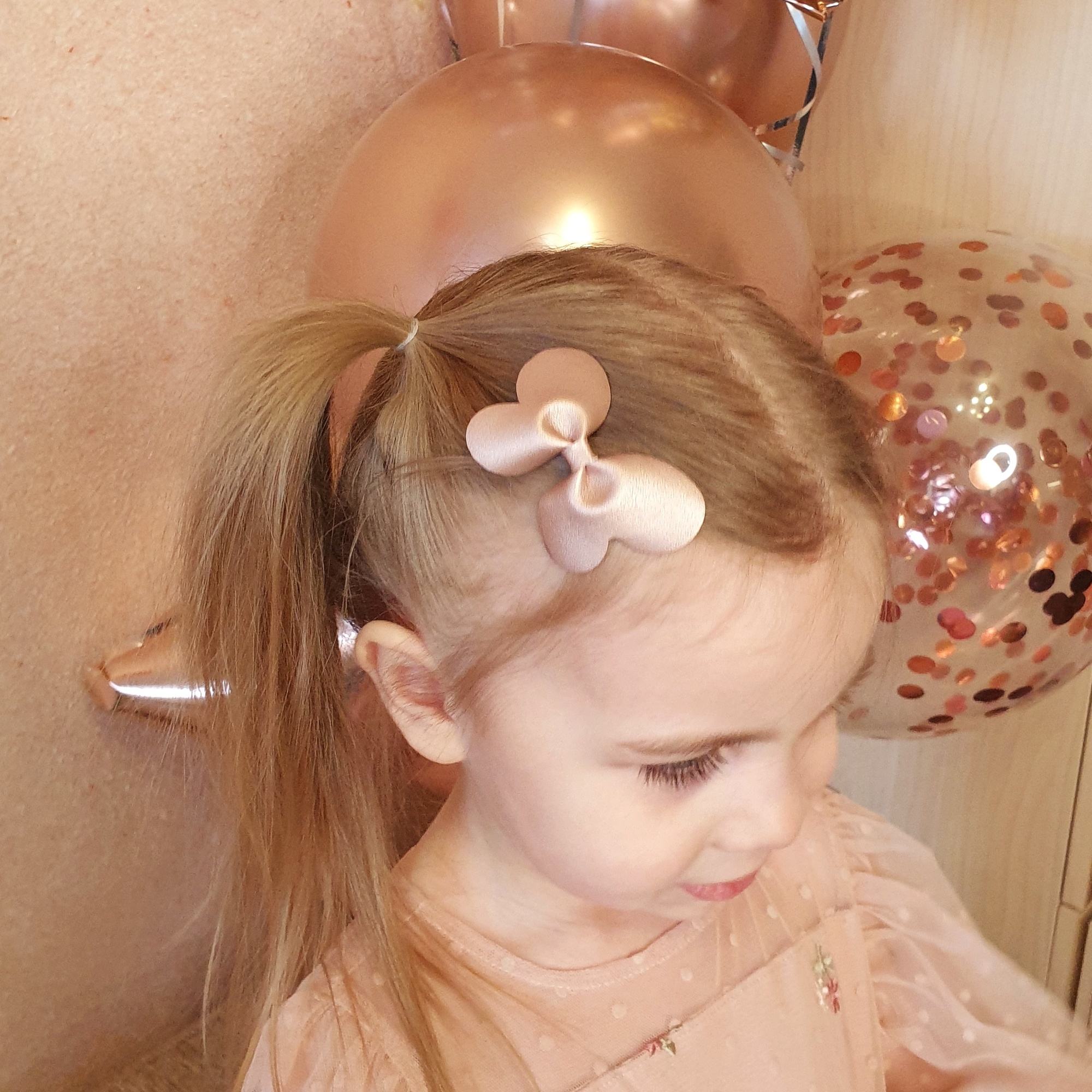 Заколка зажим "Бантик-бабочка" розовое золото