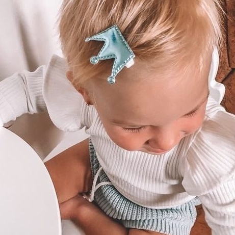 Заколка-зажим "Корона" голубой