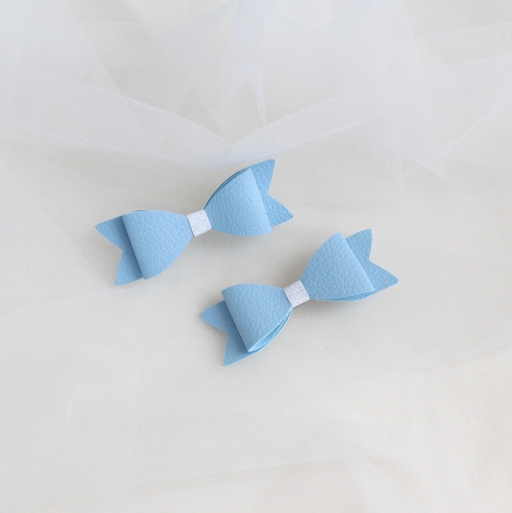 Заколки-зажимы "Бантики" голубой