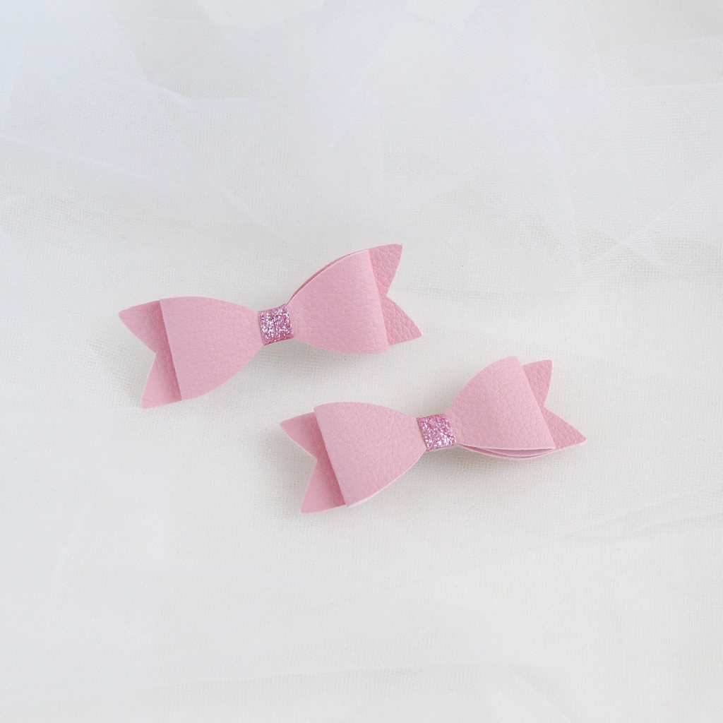 Заколки-зажимы "Бантики" розовый