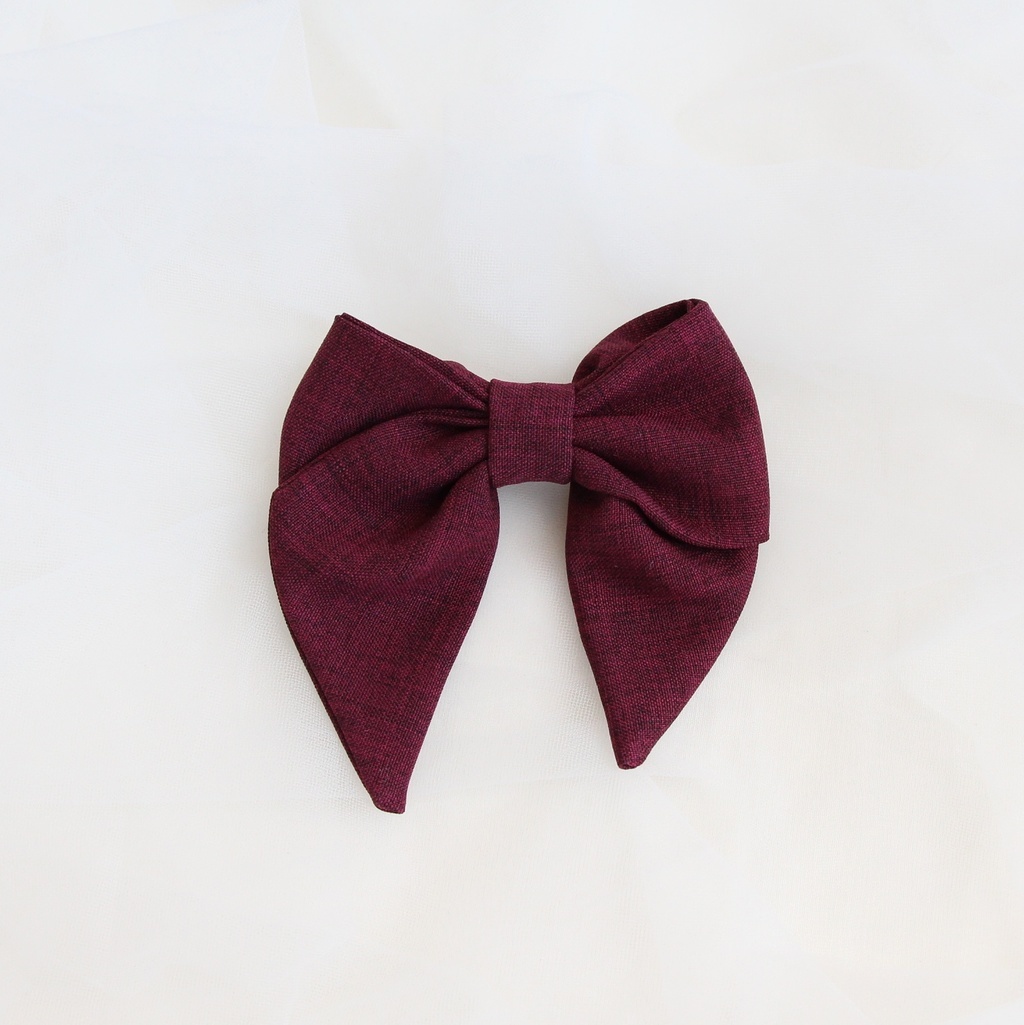 Заколка-зажим "Бант с хвостиками" бордовый
