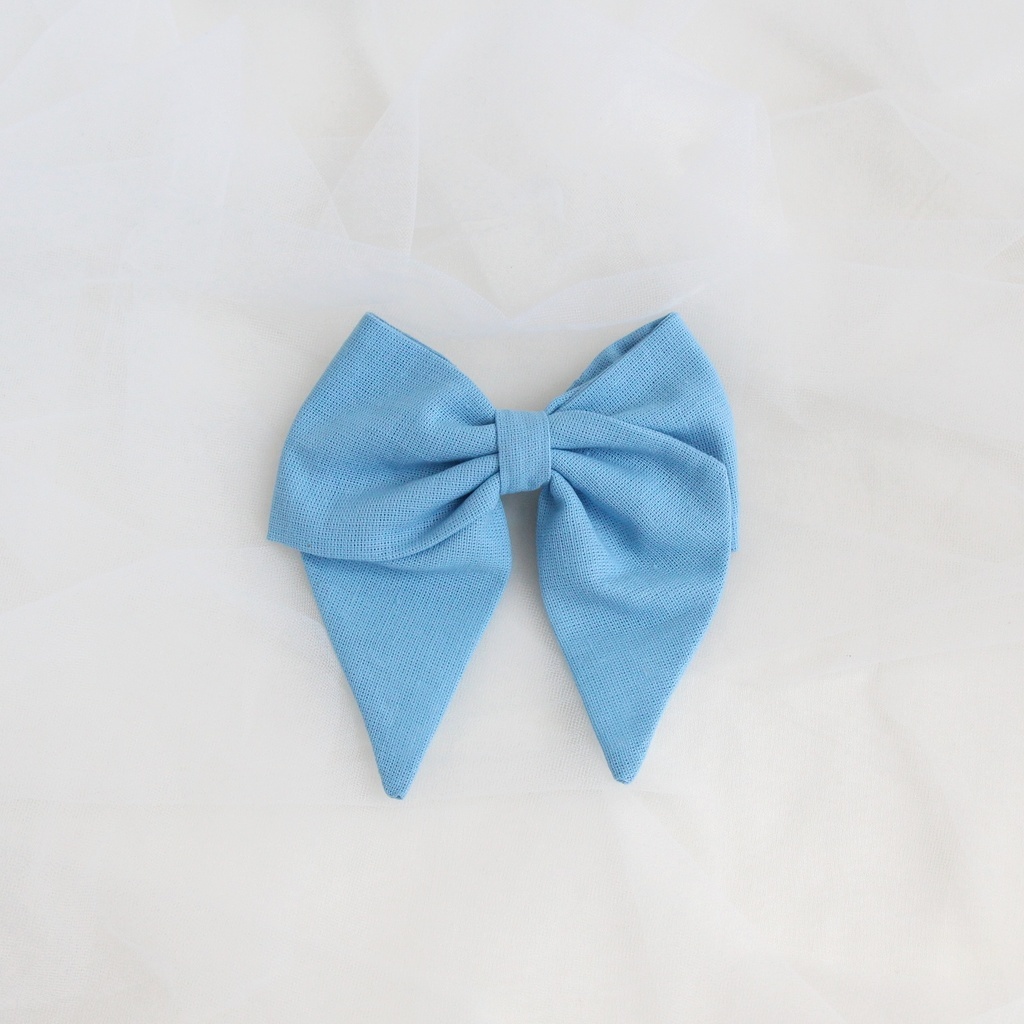 Заколка-зажим "Бант с хвостиками" голубой