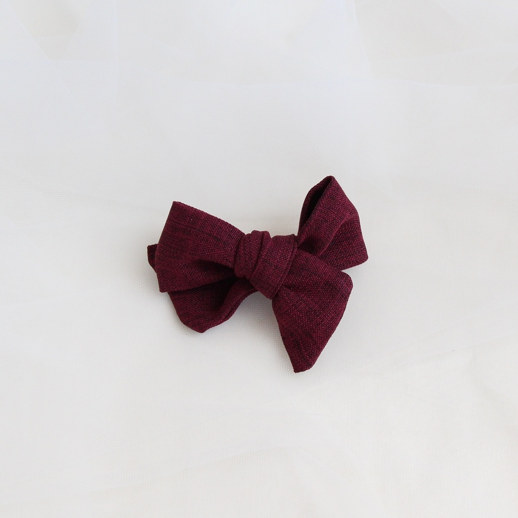 Заколка-зажим "Бант" бордовый