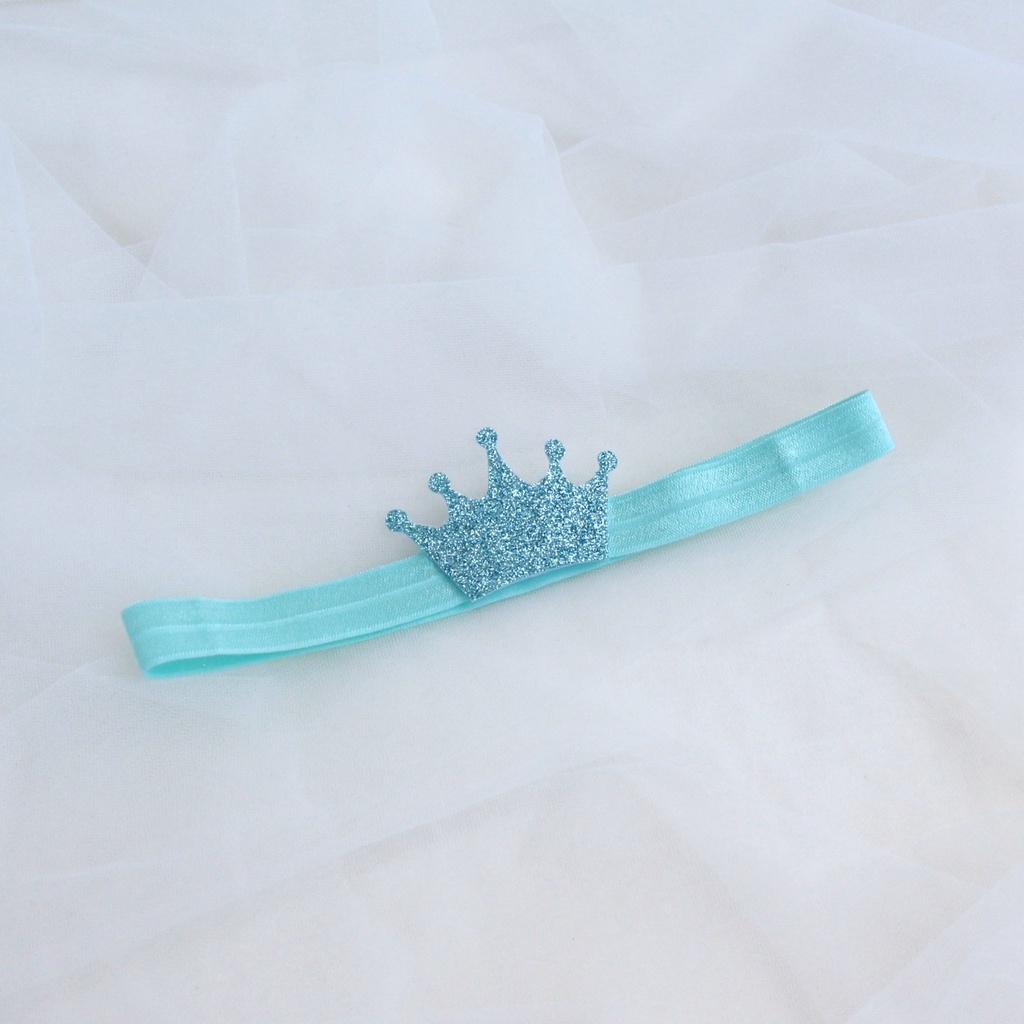 Повязка на голову "Корона" голубой на тиффани