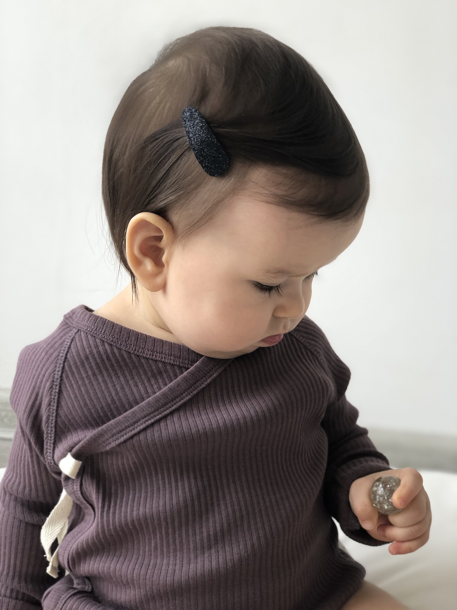 Заколка клик-клак "Блестящая" черный