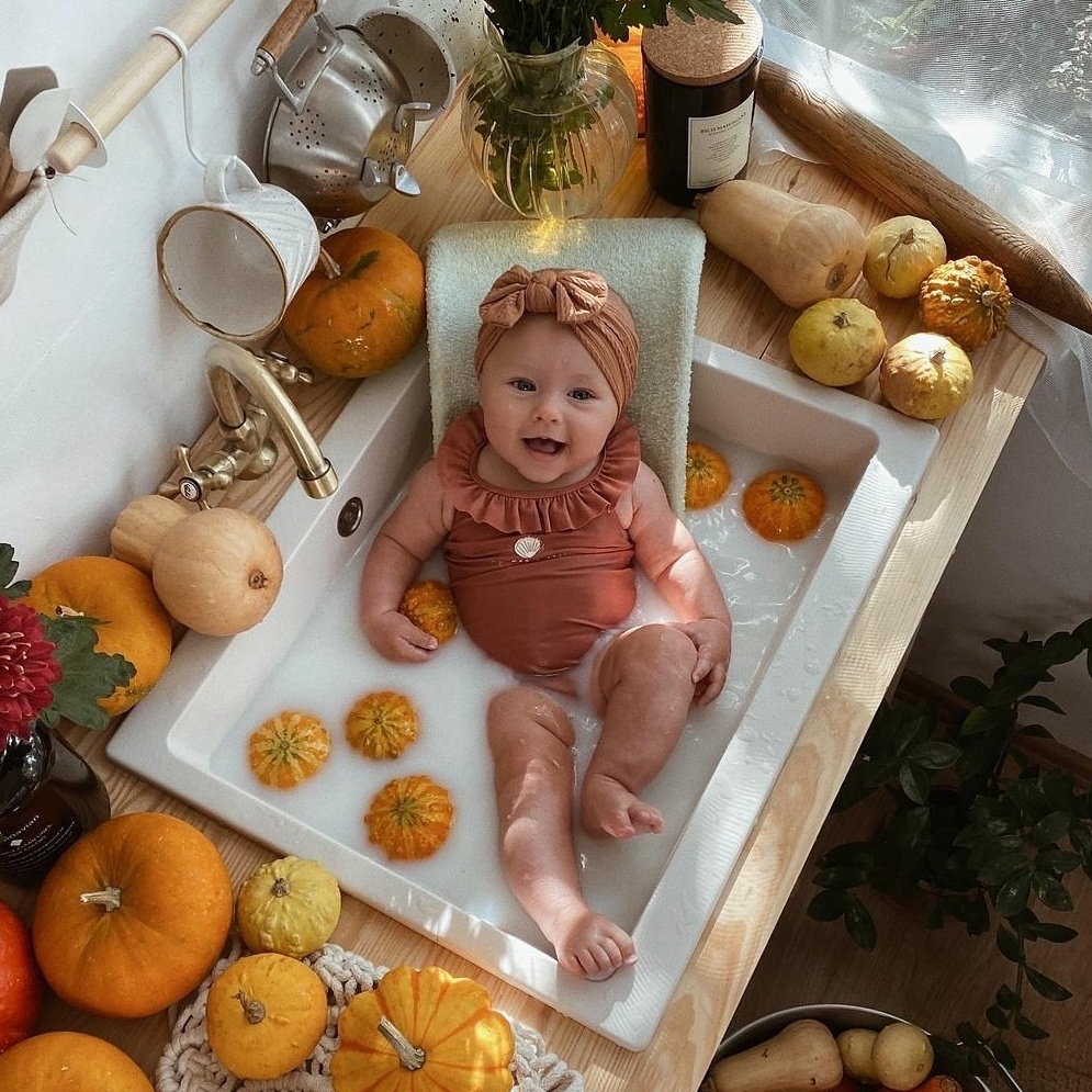 Повязка на голову "Широкий бант с узором" светло-коричневый