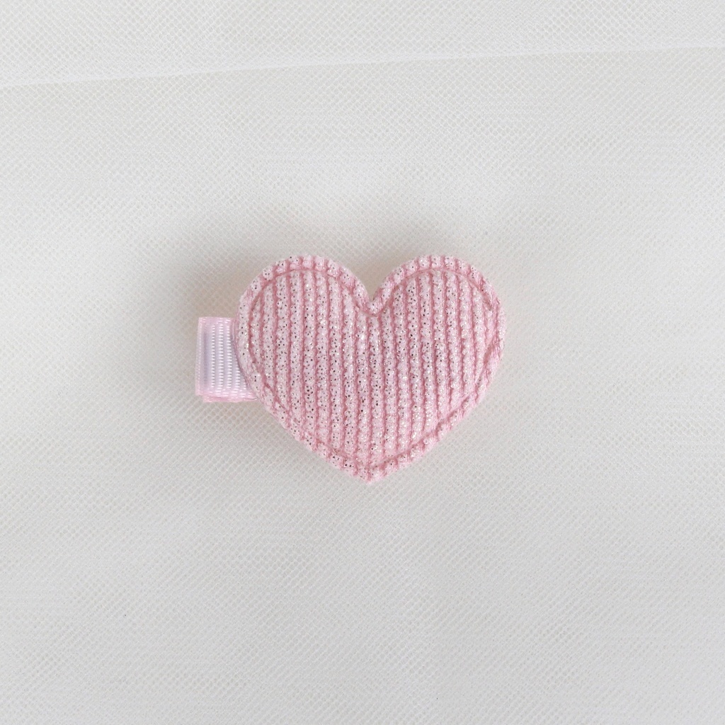 Заколка-зажим "Вельветовое сердце" розовый