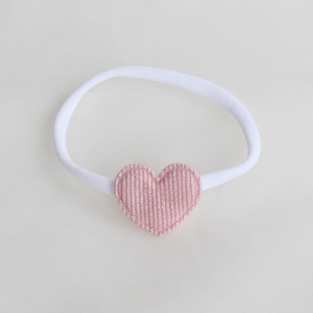 Повязка на голову "Вельветовое сердце" розовый