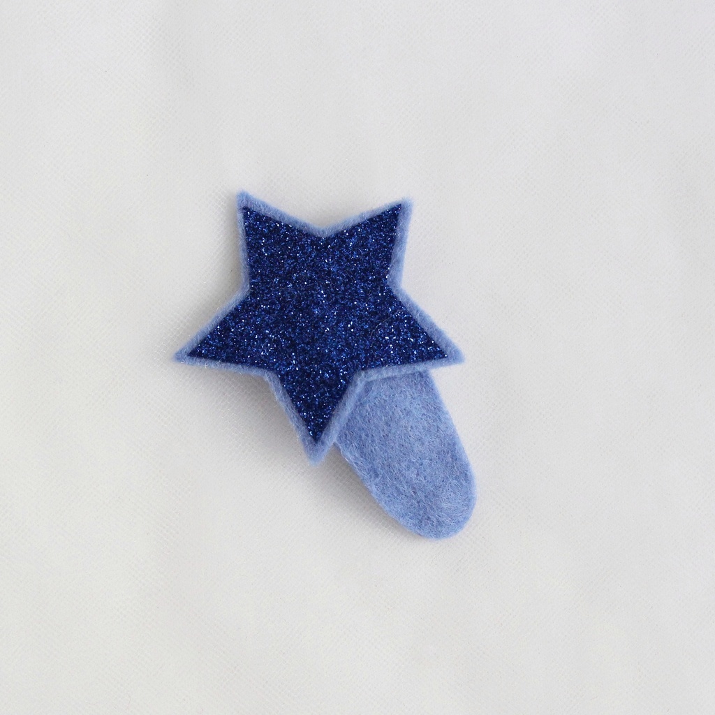 Заколка клик-клак "Блестящая звезда" синий