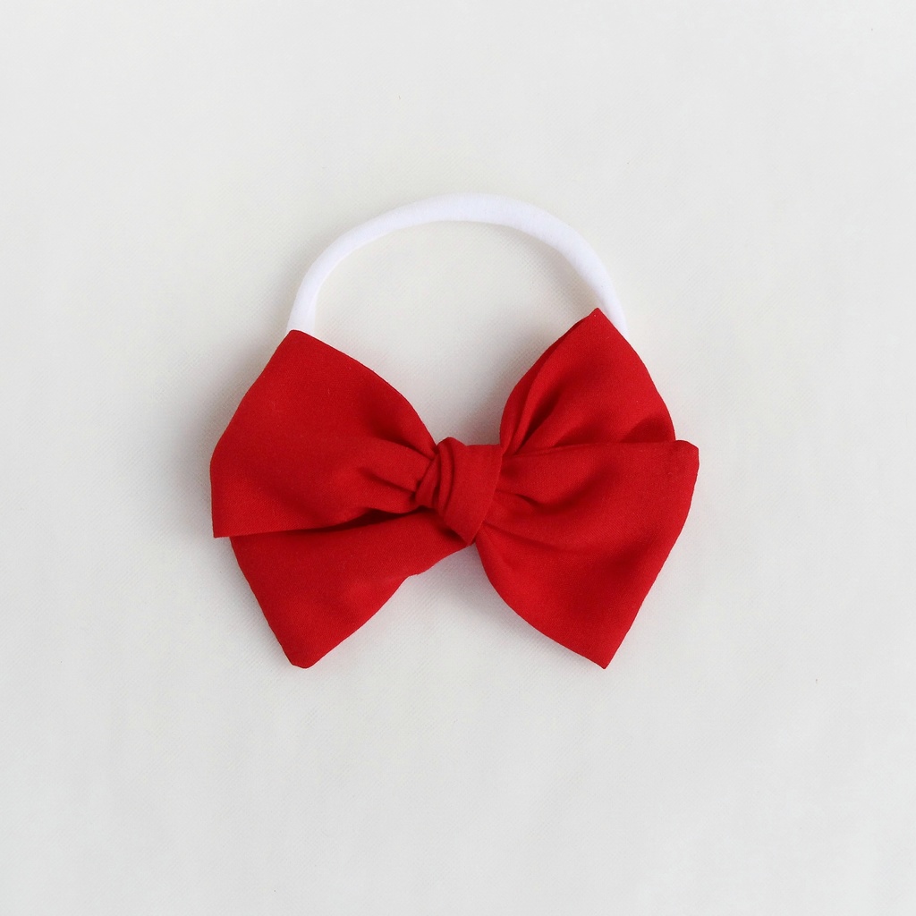 Повязка на голову "Хлопковый бант" красный