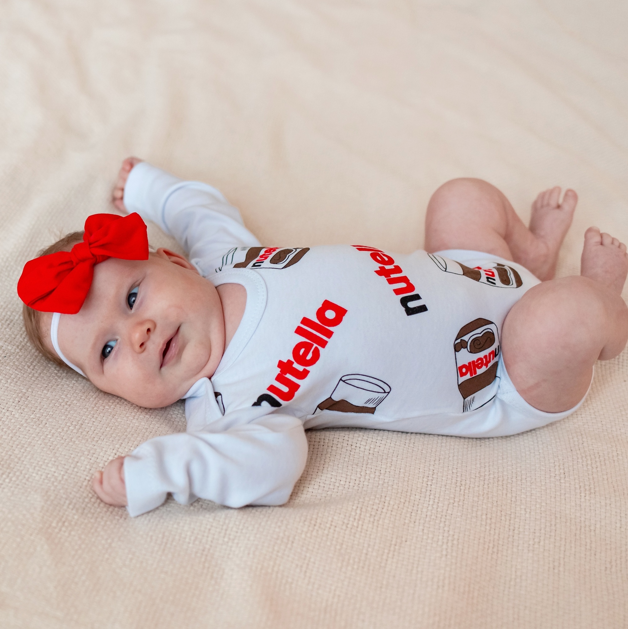 Повязка на голову "Хлопковый бант" красный