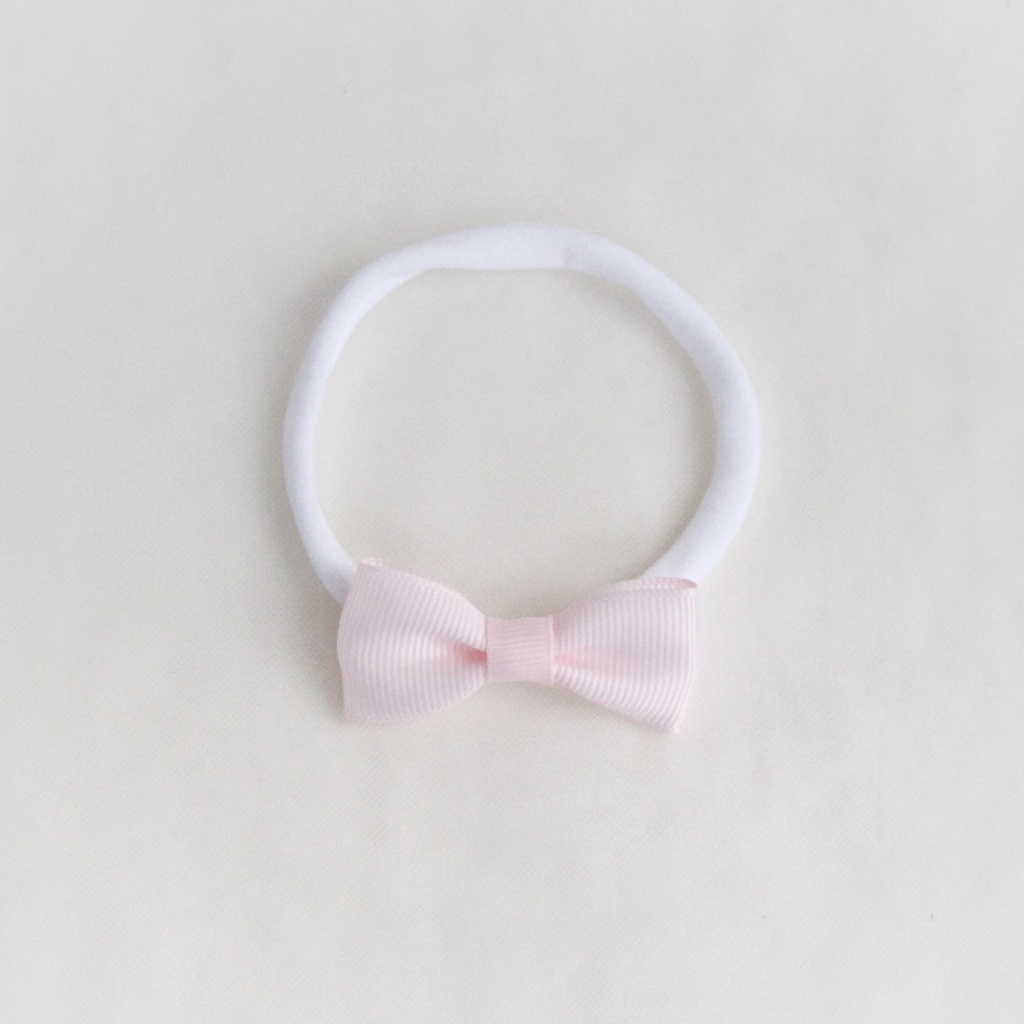 Повязка на голову "Репсовый бантик"  светло-розовый