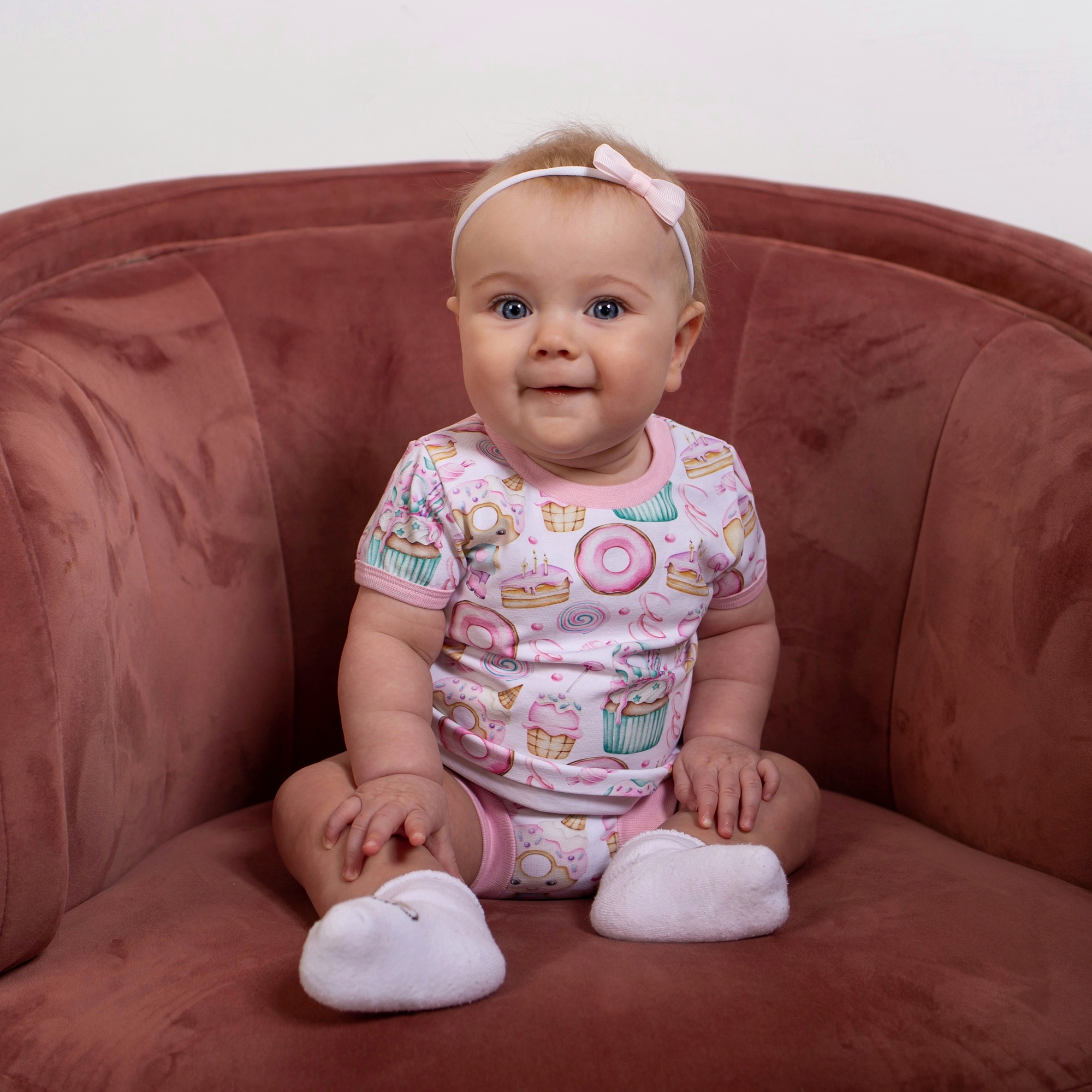 Повязка на голову "Репсовый бантик"  светло-розовый