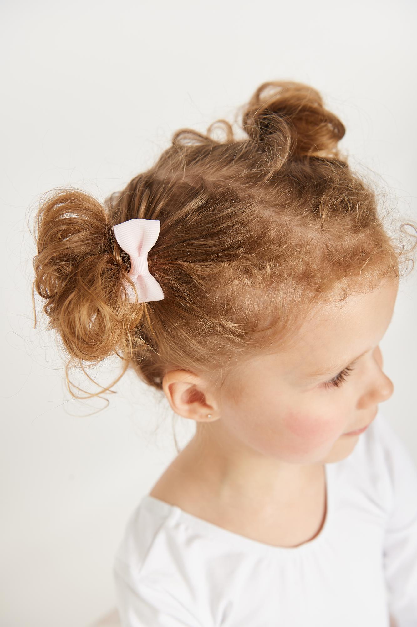 Заколка-зажим "Репсовый бантик" светло-розовый