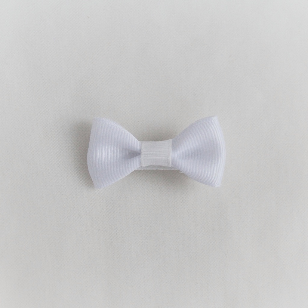 Заколка-зажим "Репсовый бантик" белый
