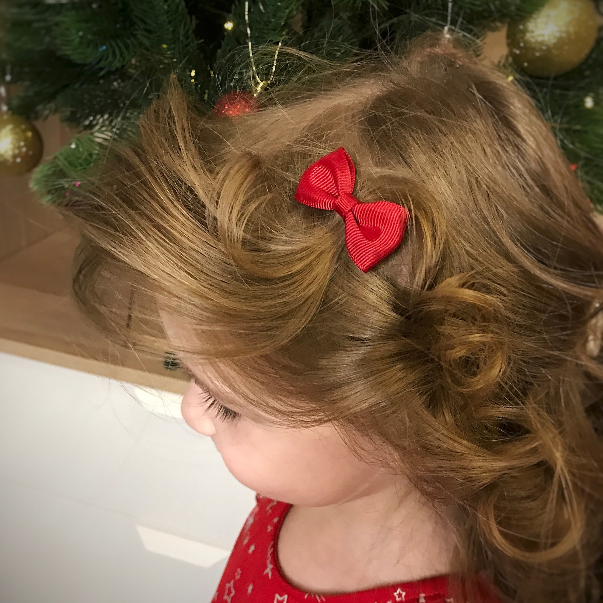 Заколка-зажим "Репсовый бантик" темно-красный