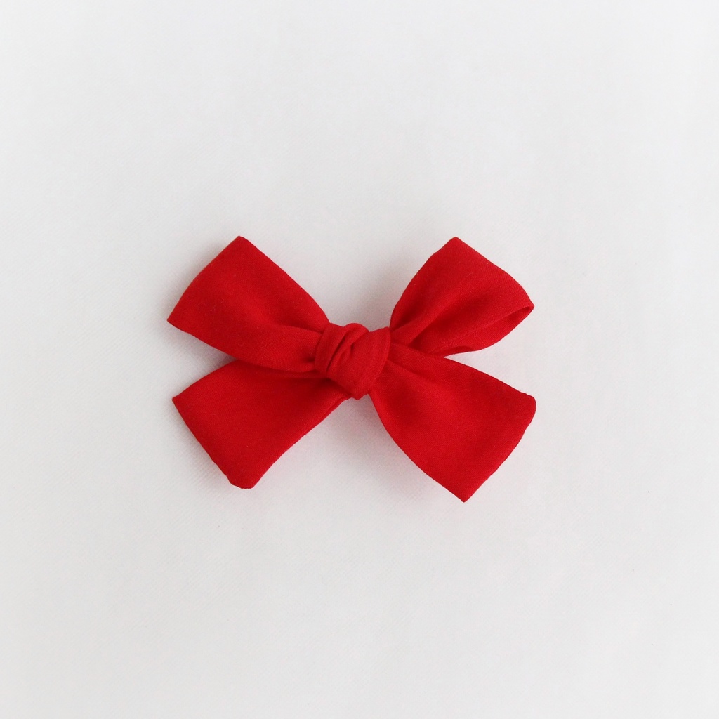 Заколка-зажим "Хлопковый бант" красный
