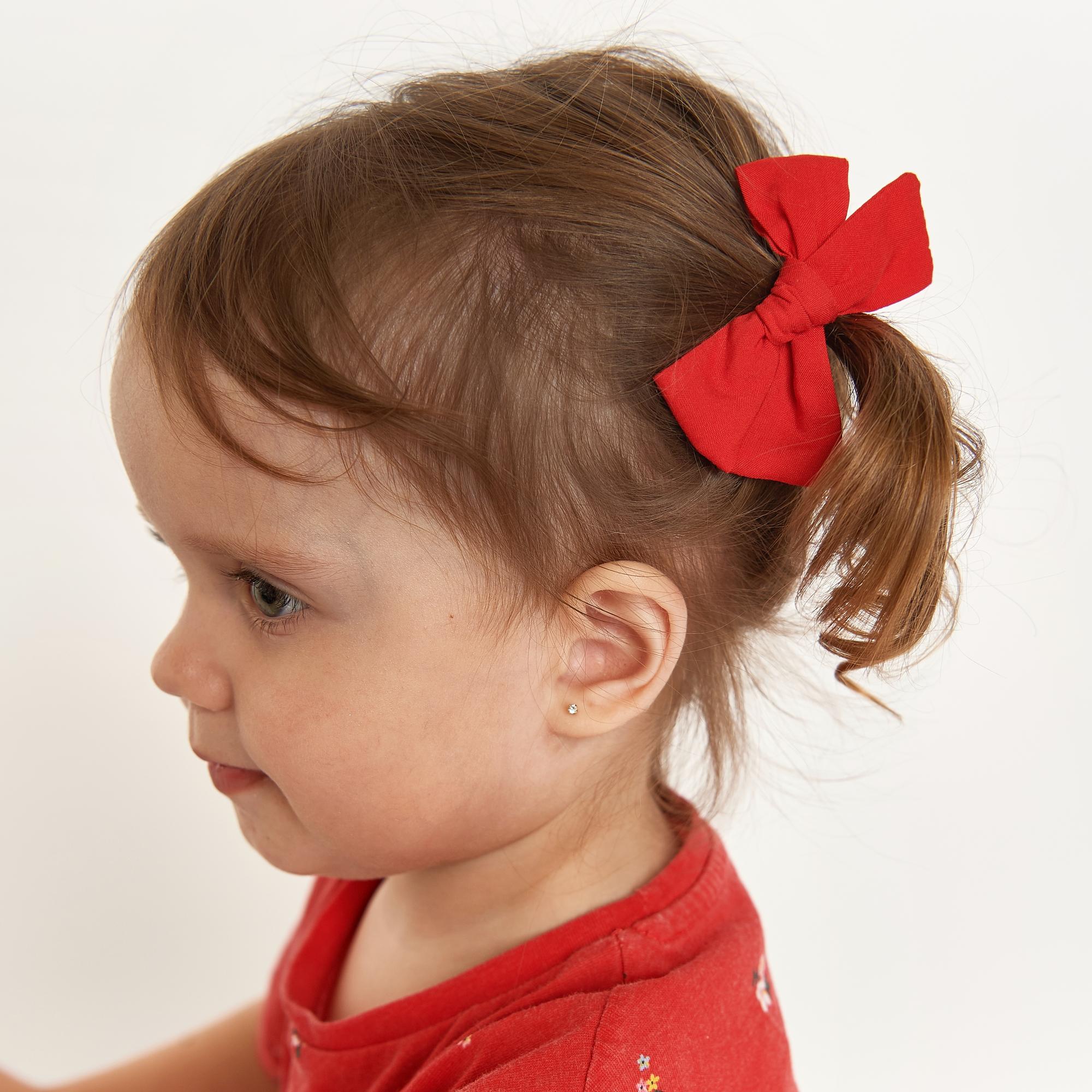 Заколка-зажим "Хлопковый бант" красный