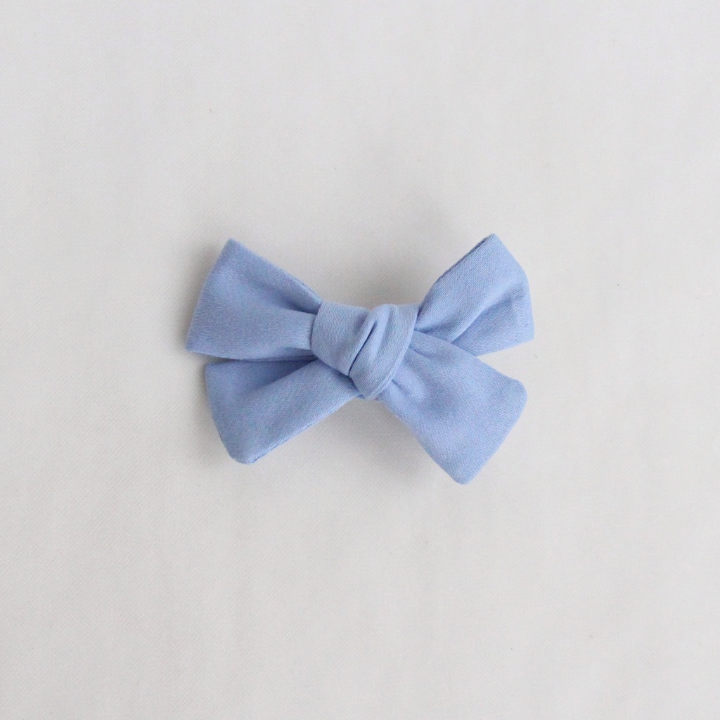 Заколка-зажим "Хлопковый бант" голубой