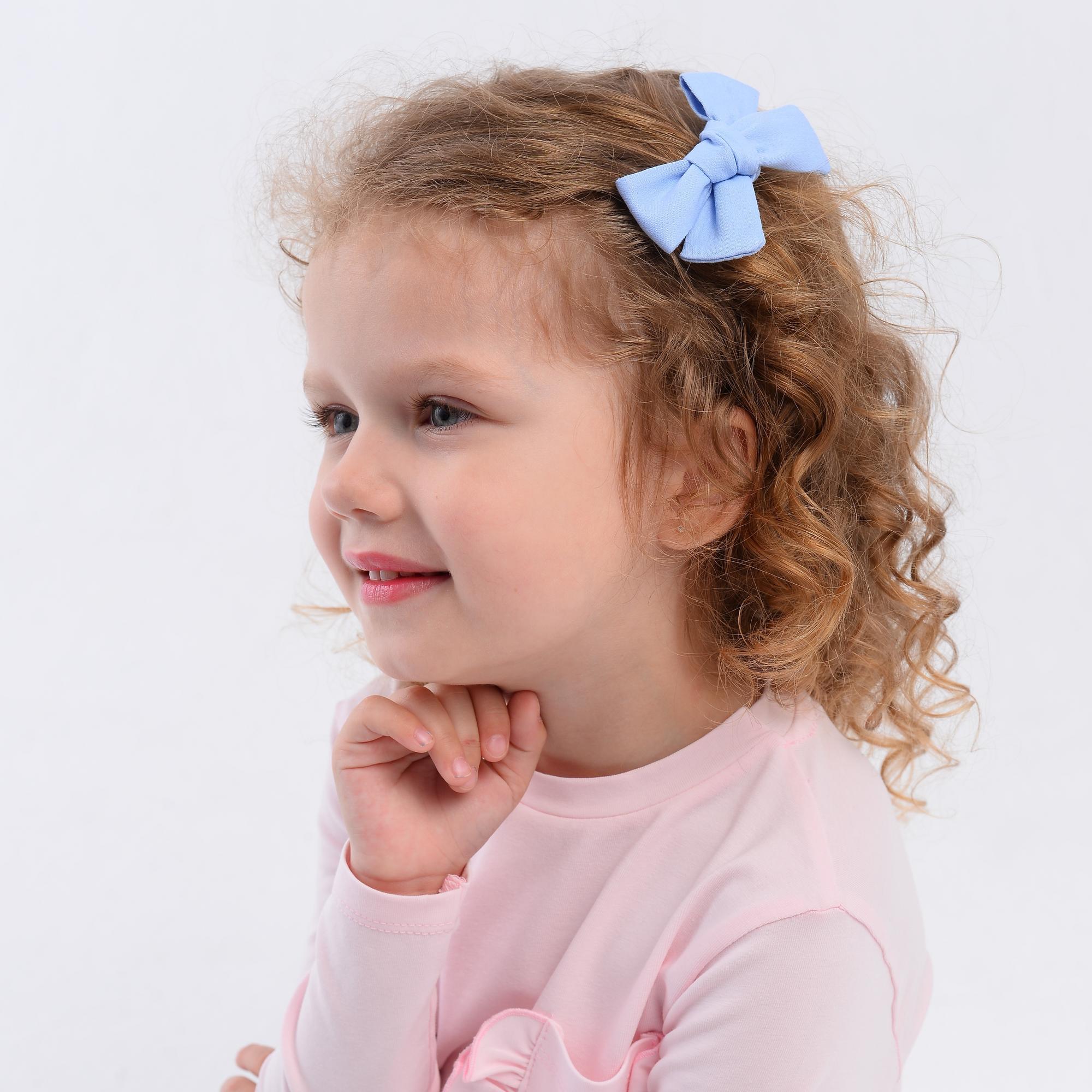 Заколка-зажим "Хлопковый бант" голубой