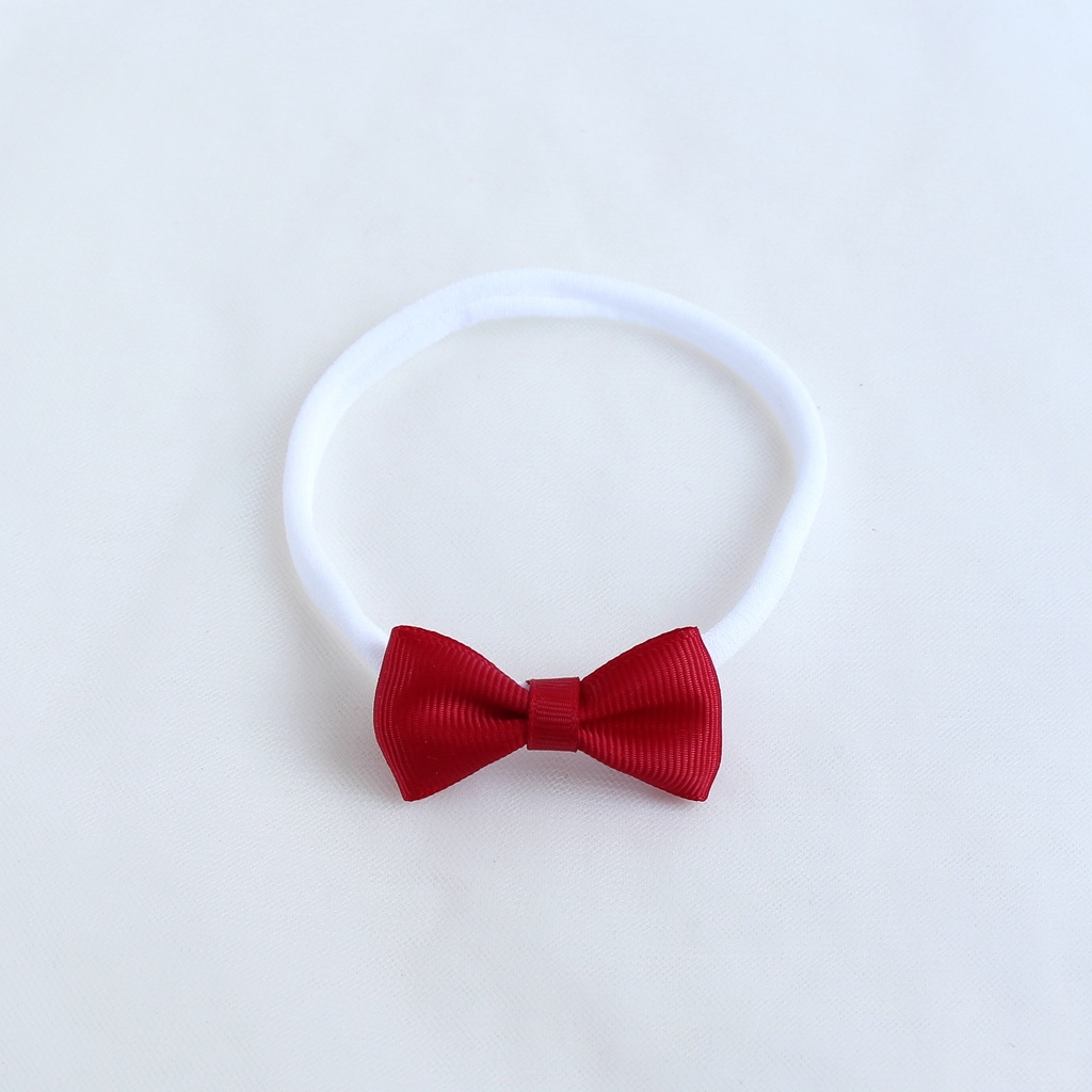 Повязка на голову "Репсовый бантик" темно-красный