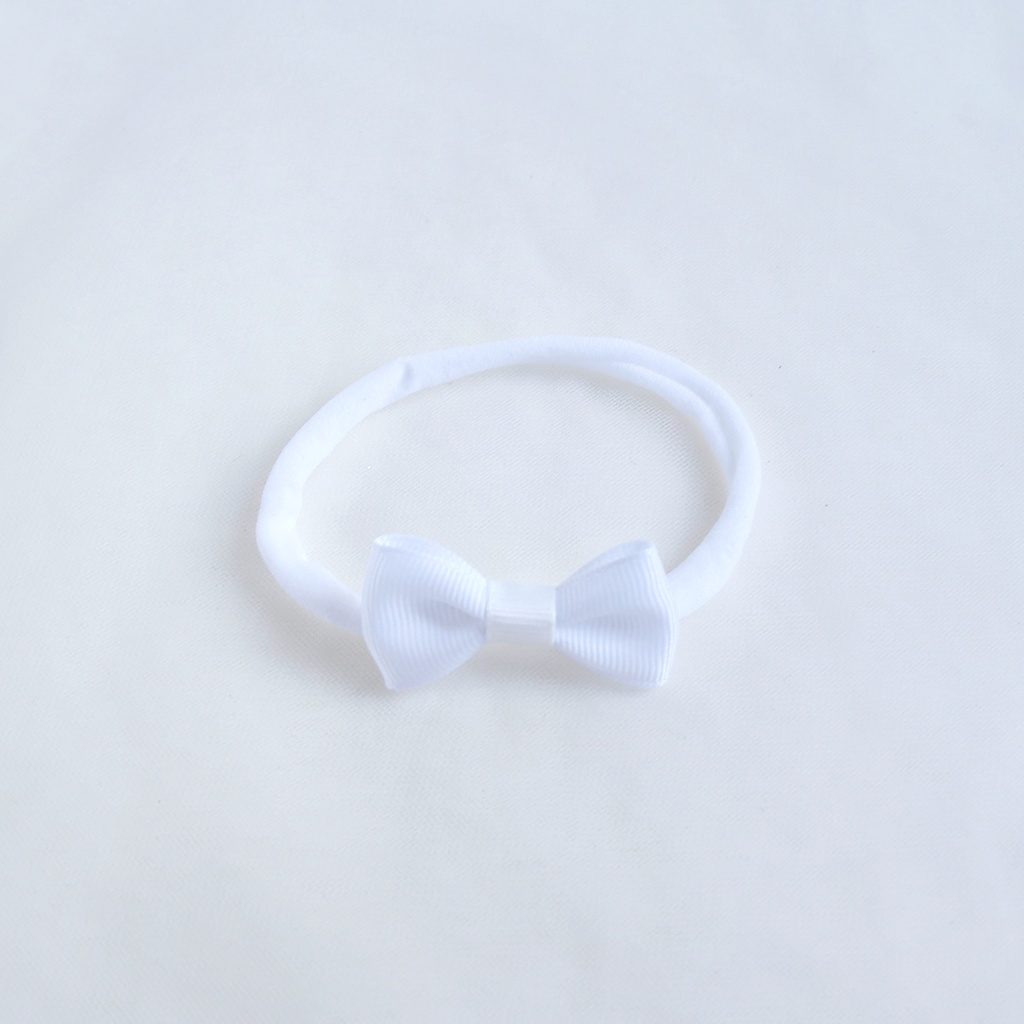 Повязка на голову "Репсовый бантик" белый