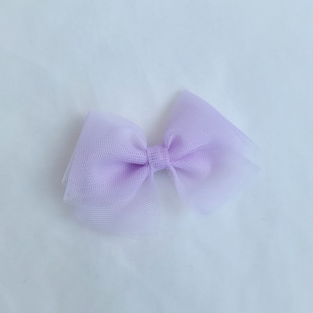 Заколка-зажим "Фатиновый бант" сиреневый