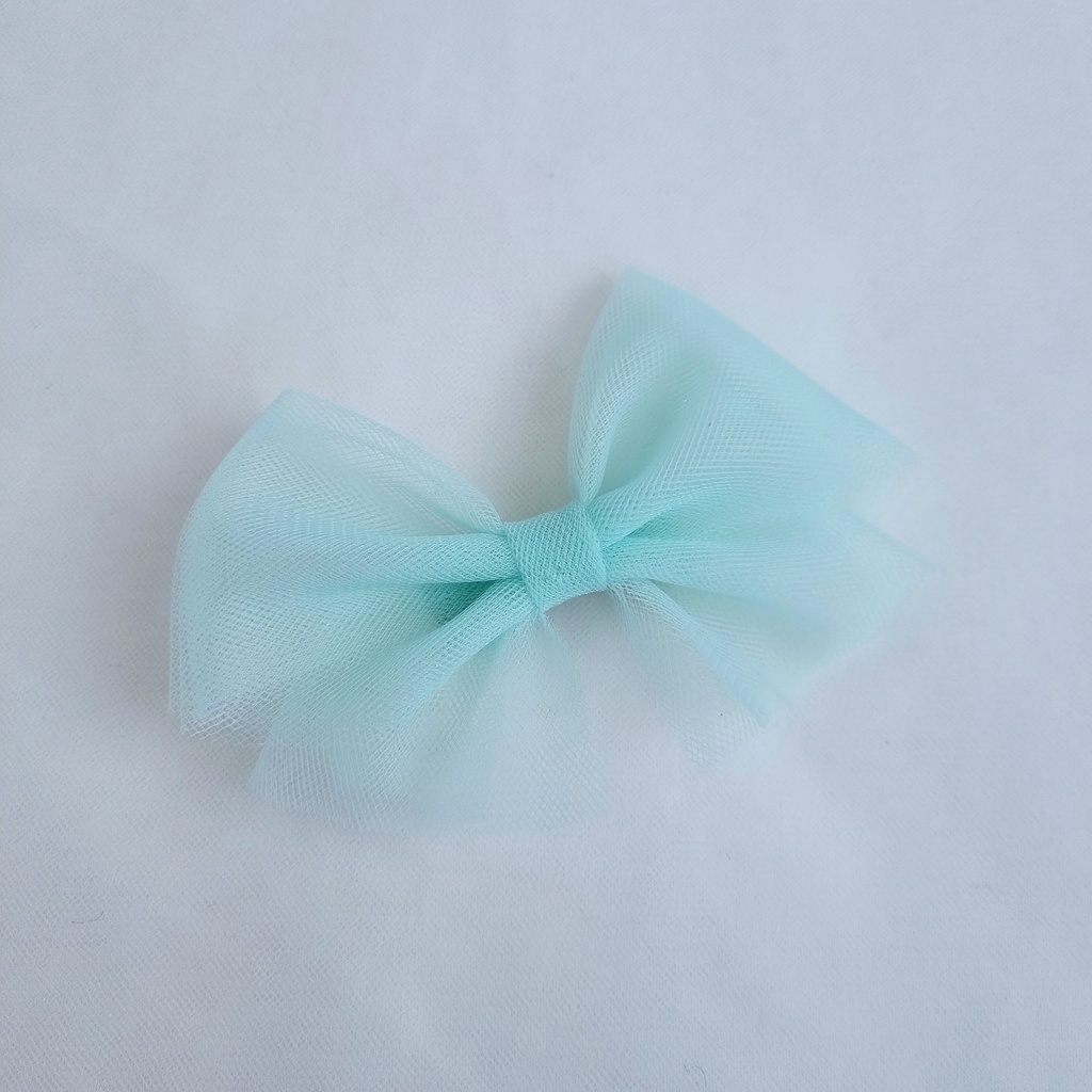 Заколка-зажим "Фатиновый бант" мятный