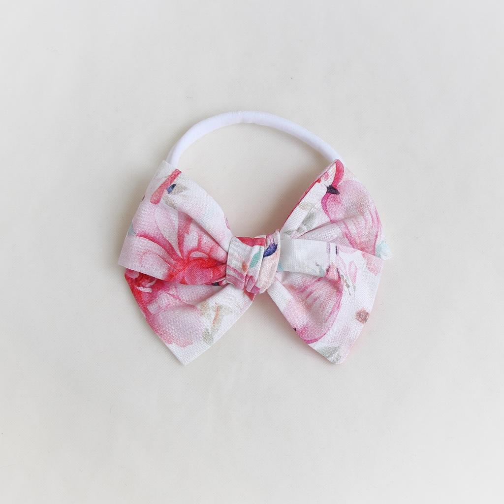 Повязка на голову "Хлопковый бант" фламинго фуксия