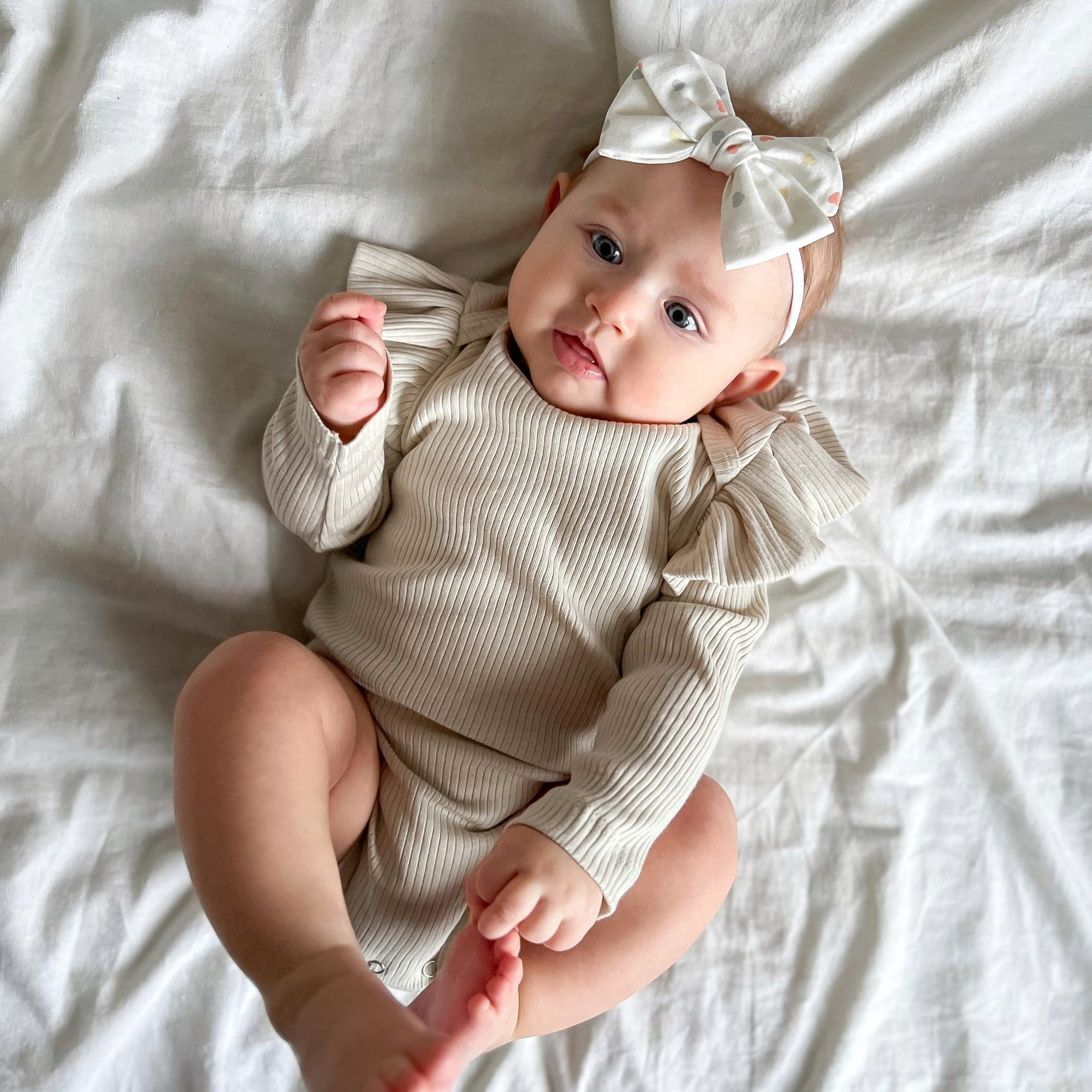 Повязка на голову "Хлопковый бант" сердечки