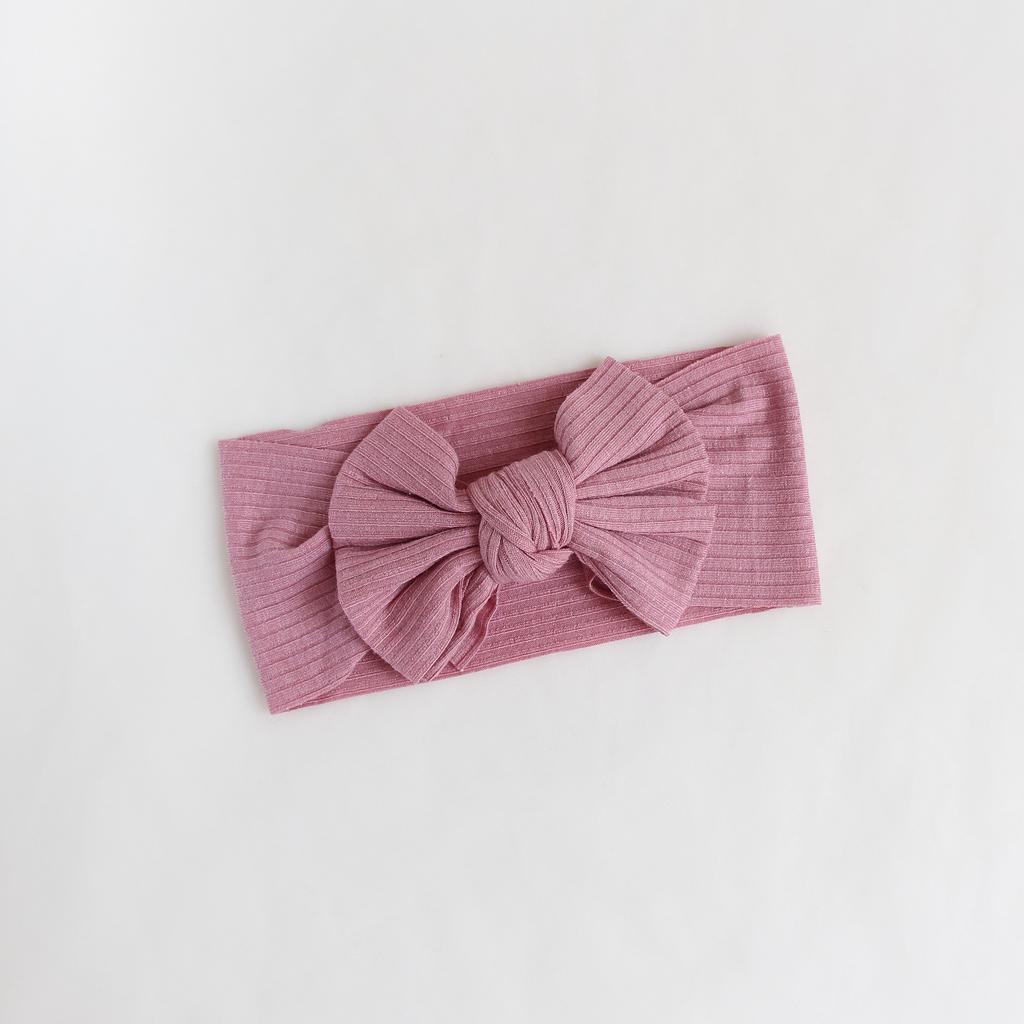 Повязка на голову до 6 месяцев "Широкий бант" розовый