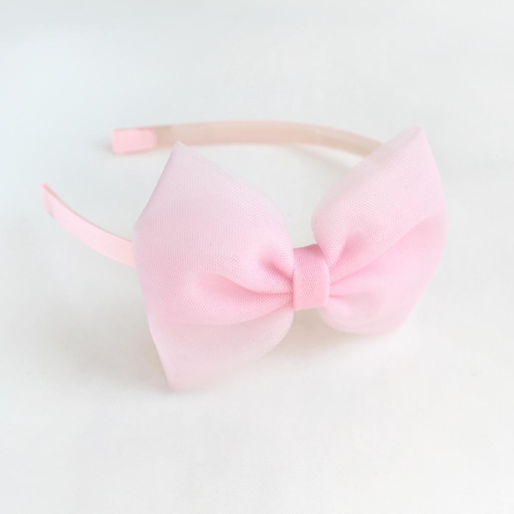 Ободок "Фатиновый бант" светло-розовый