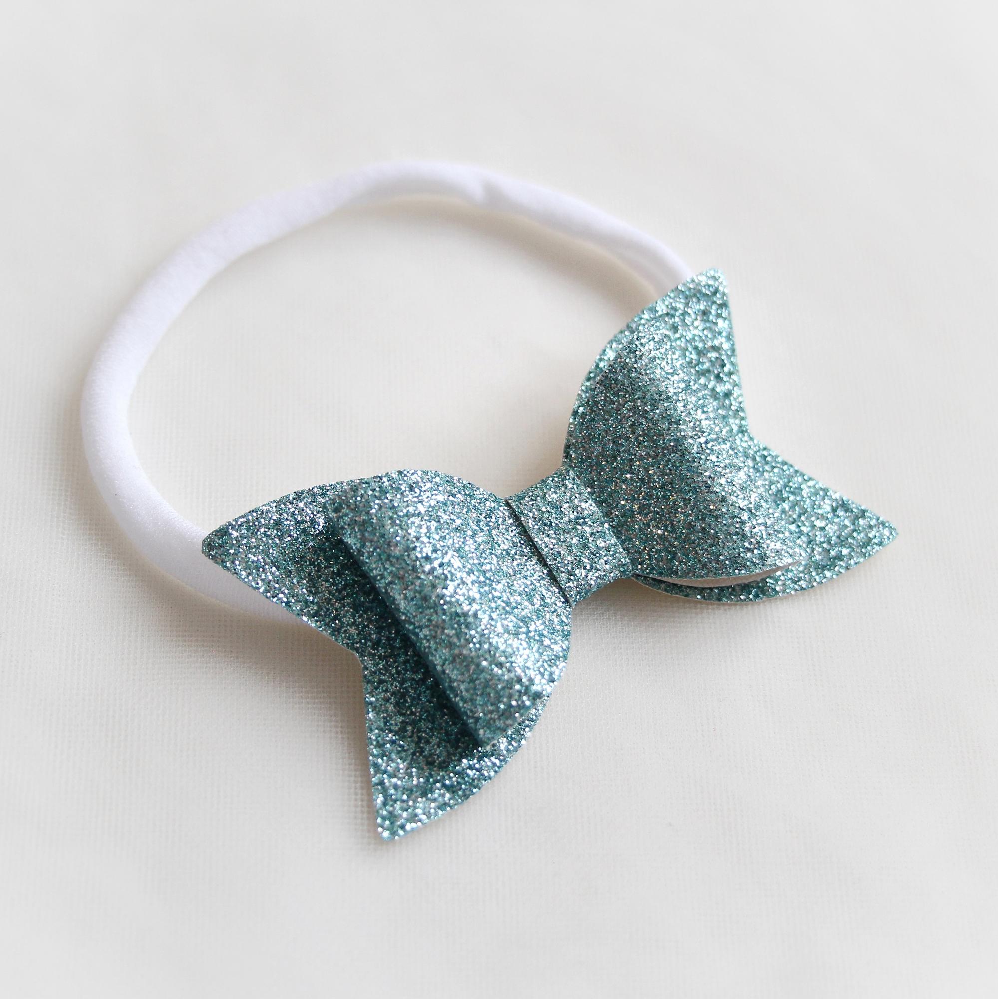 Повязка на голову "Блестящий бант" тиффани