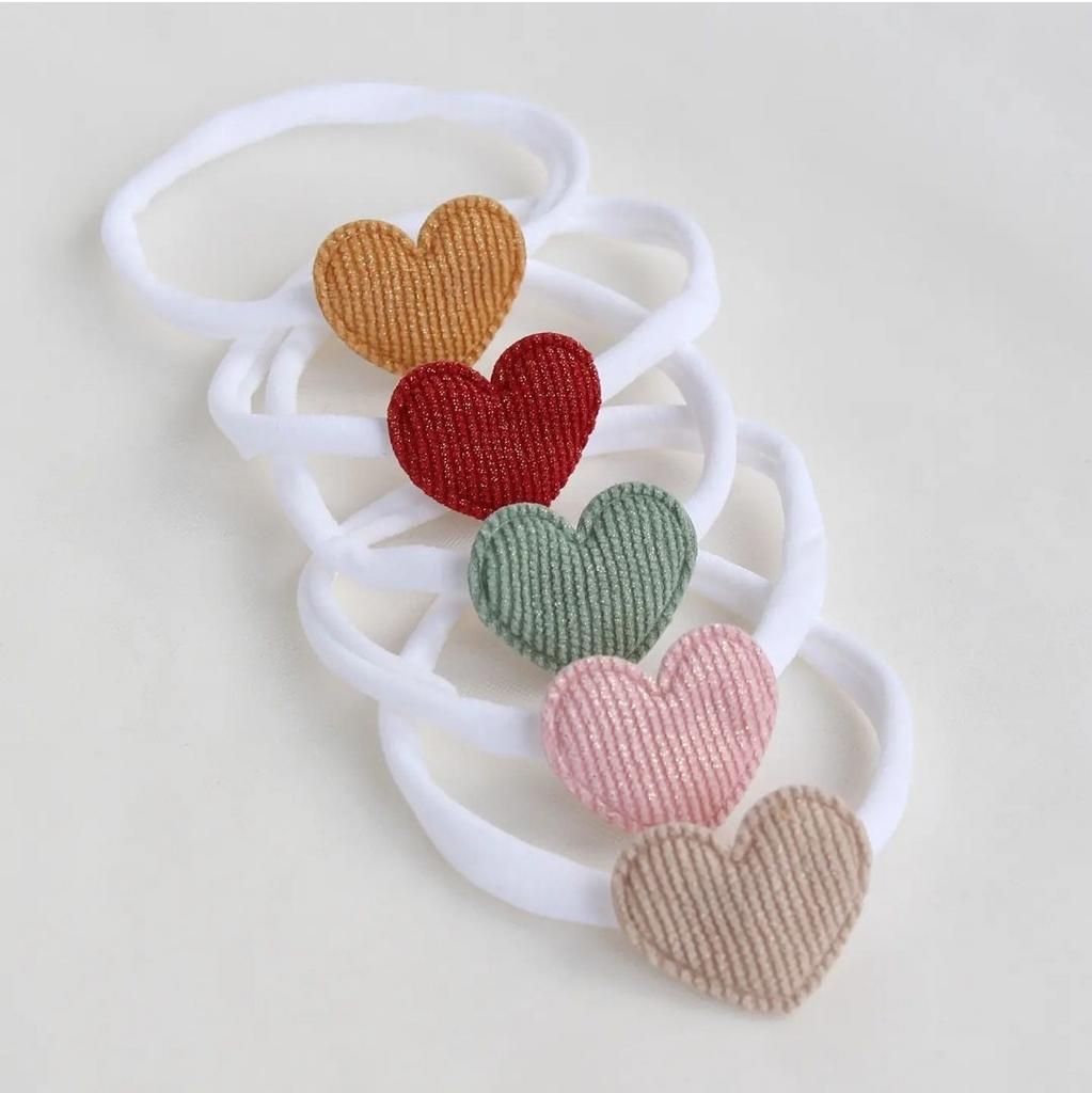 Повязка на голову "Вельветовое сердце" в ассортименте