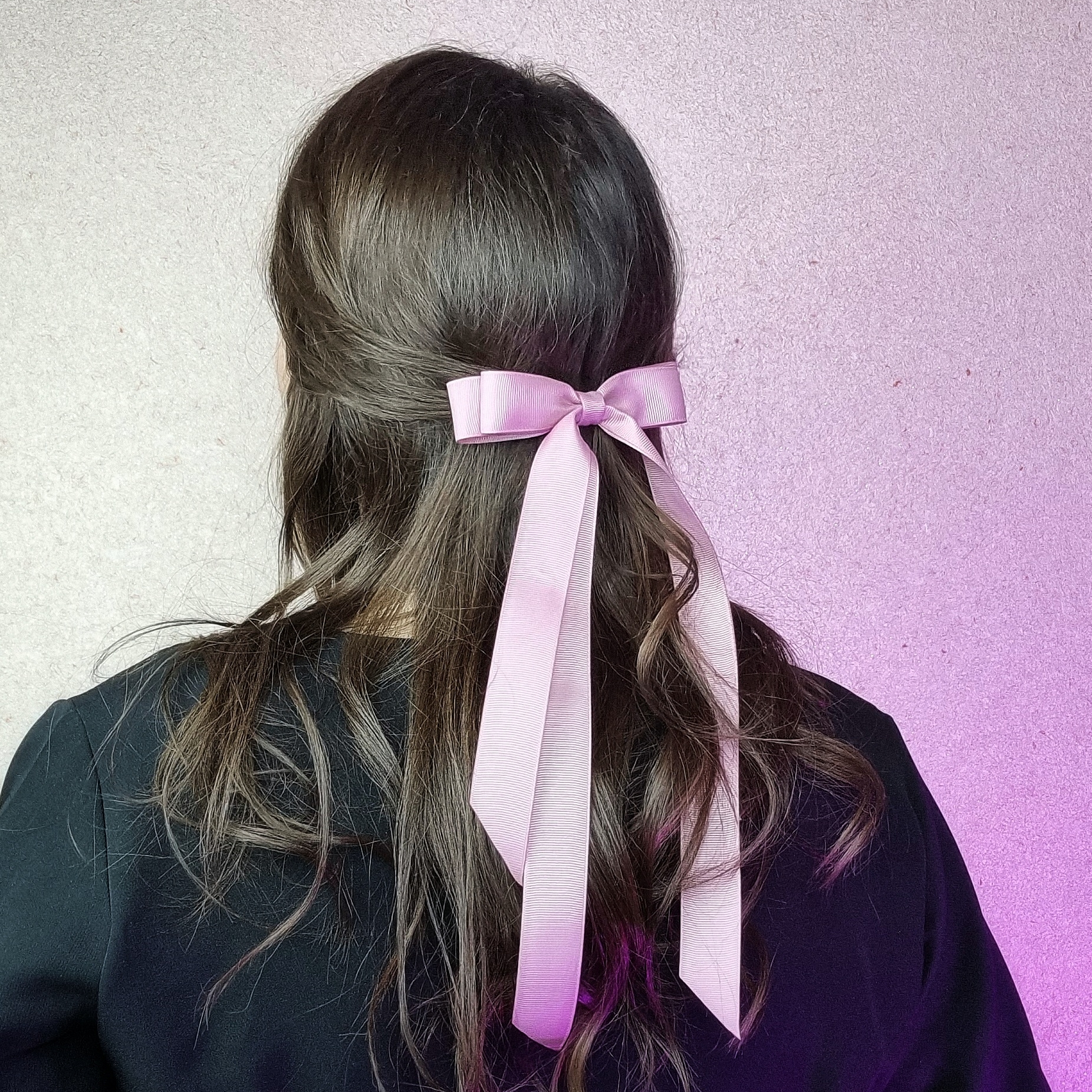 Заколка-зажим "Длинный репсовый бант" в ассортименте