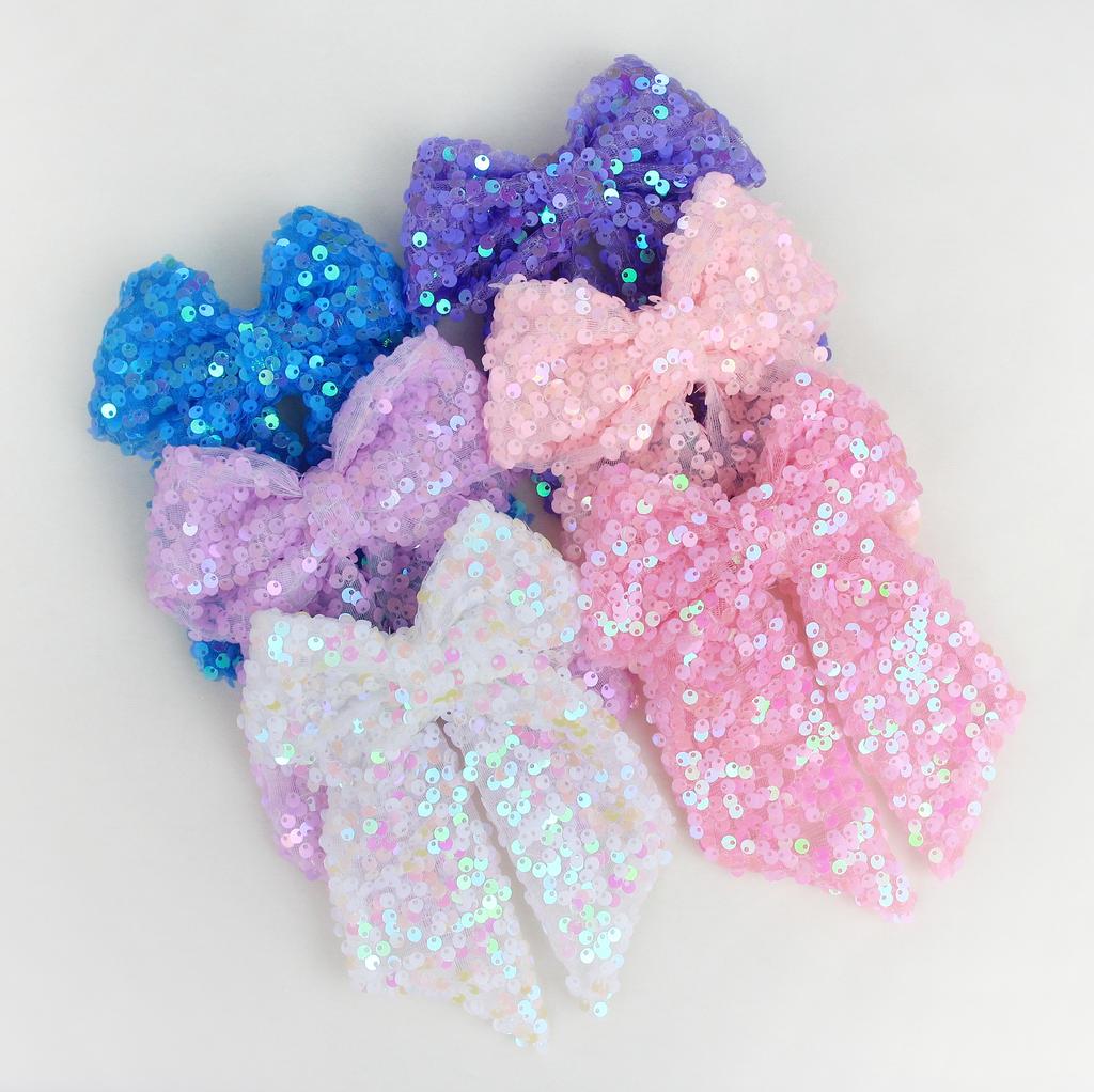 Заколка-автомат "Бант с пайетками" в ассортименте