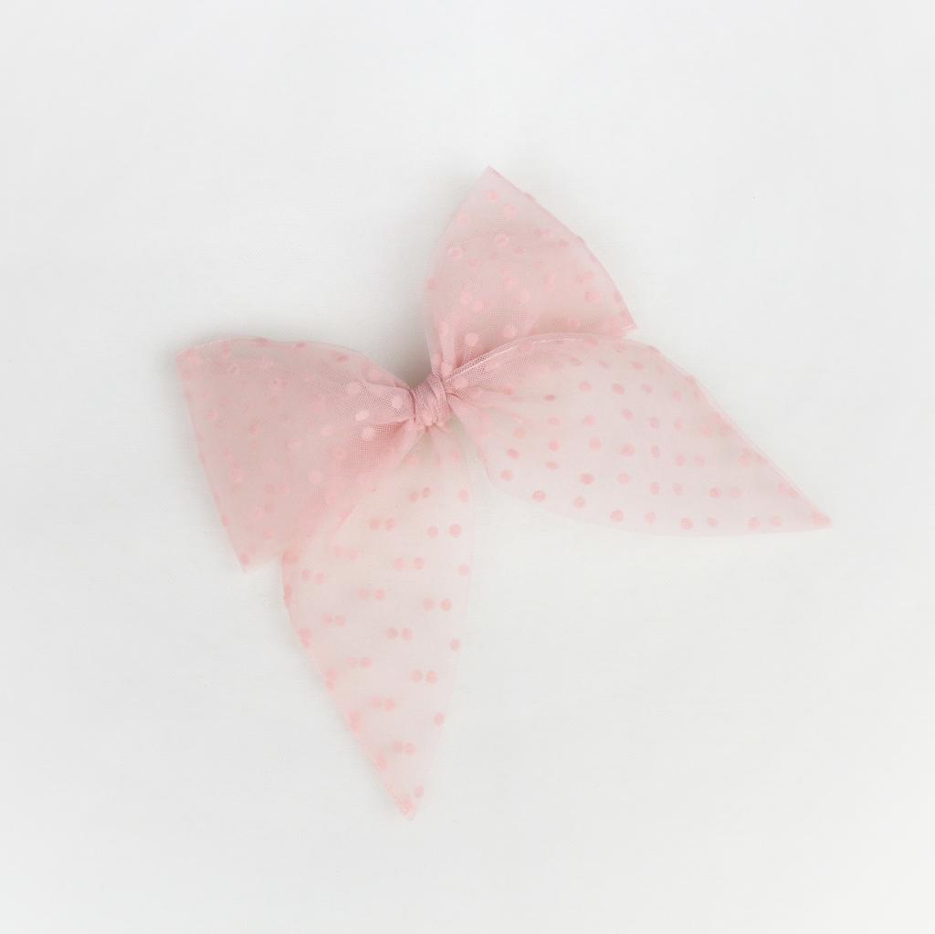 Заколка-зажим "Фатиновый бант с длинными хвостиками" в ассортименте