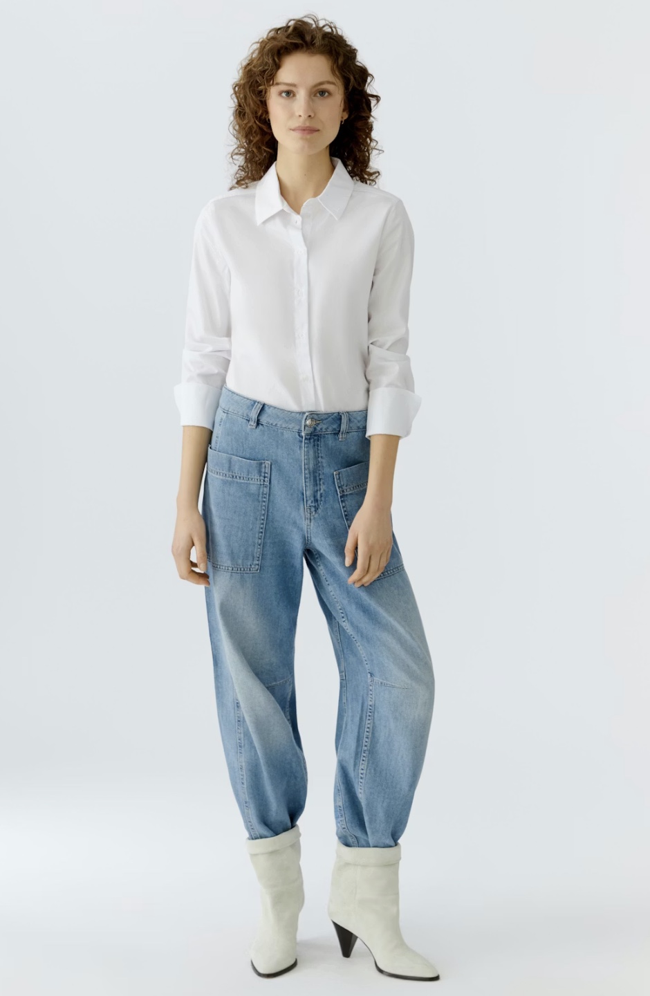 Джинсы накладные карманы