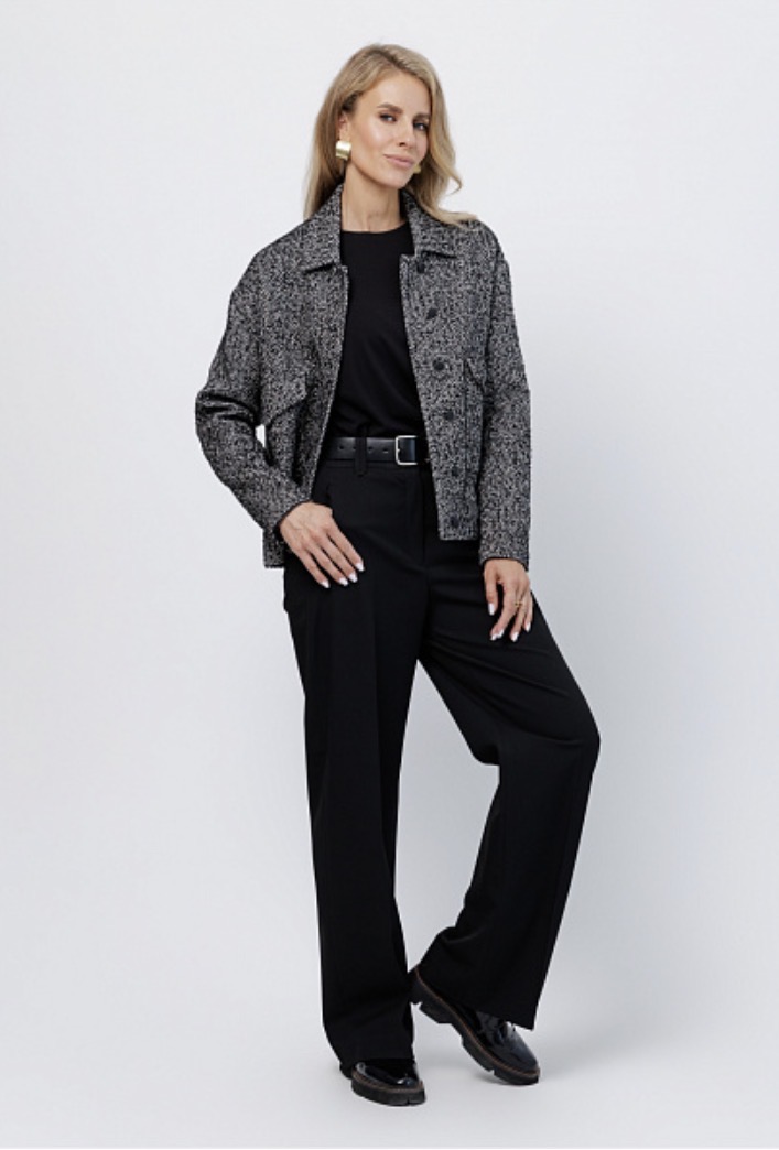 Жакет черный меланж