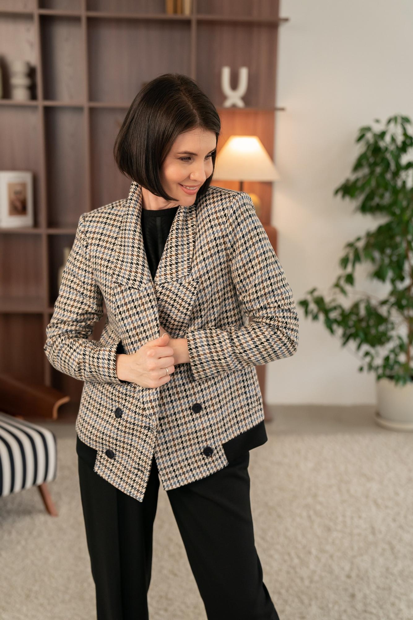 Жакет двух бортный гусиная лапка