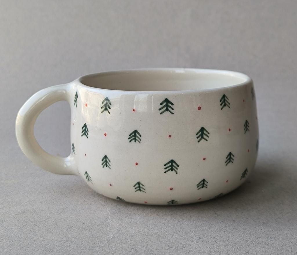 Кружка с лисичкой в елочку