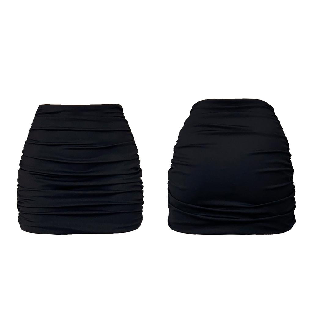 crasta краста черная мини юбка драпировка