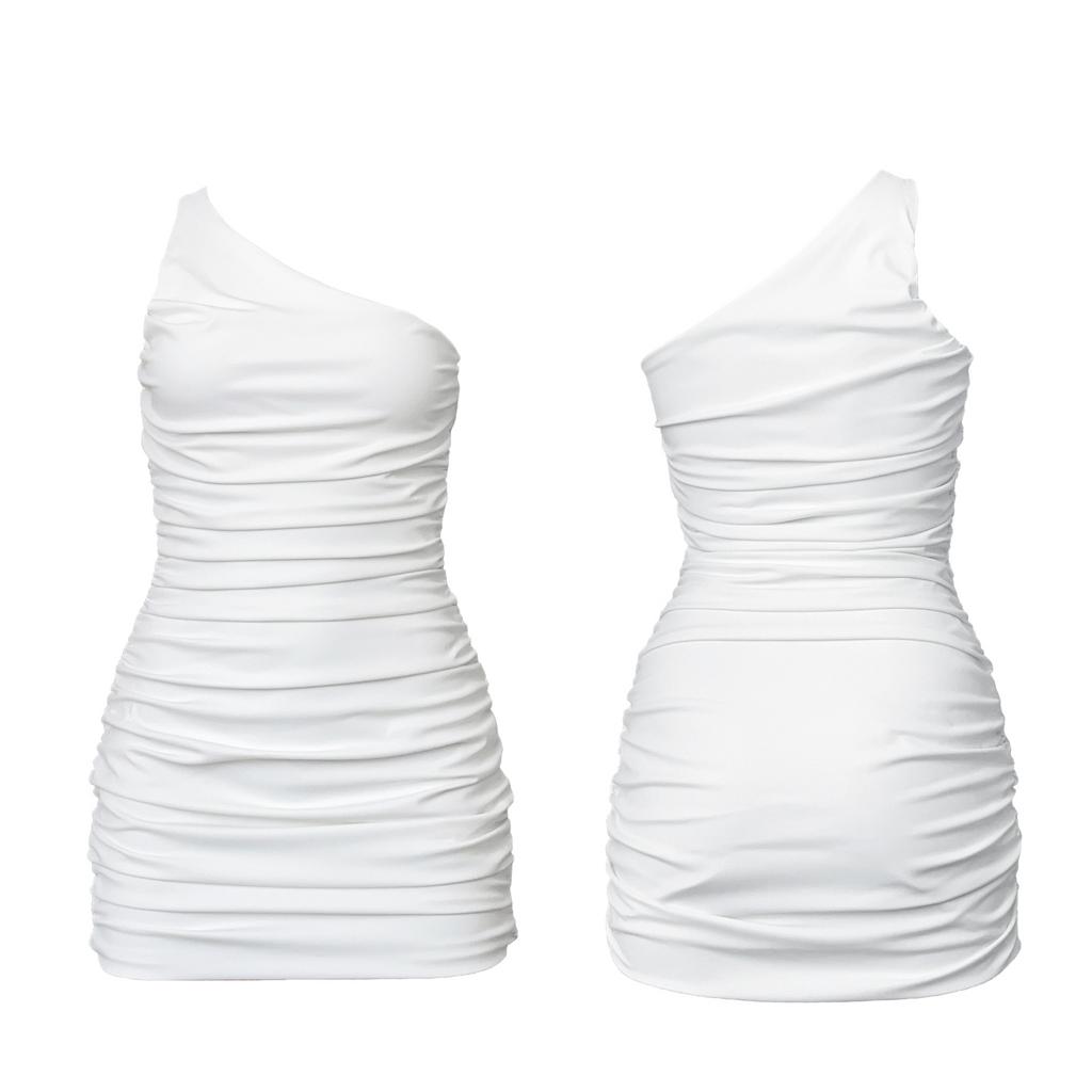 белое короткое платье драпировка crasta краста