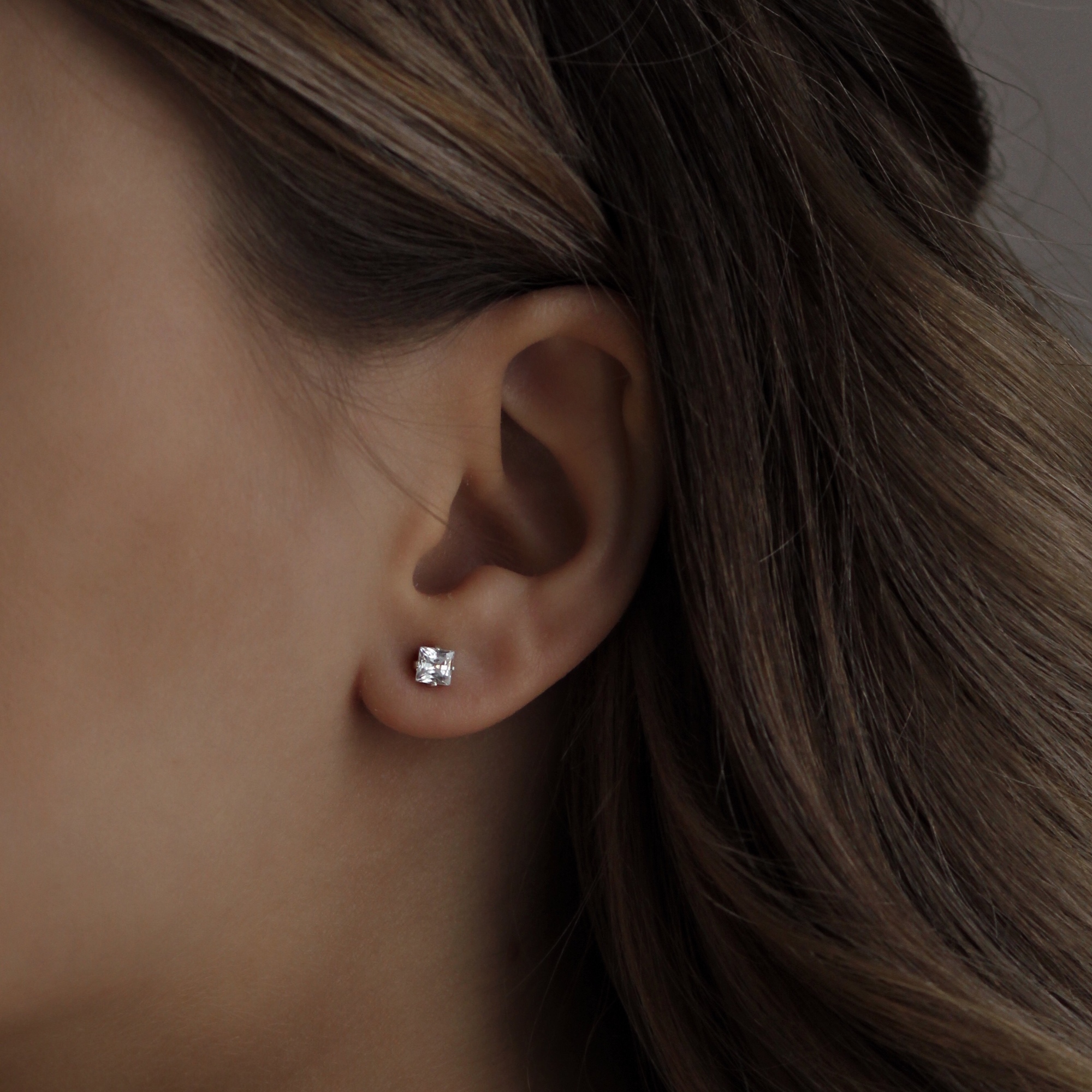 Пусет White Square Gold