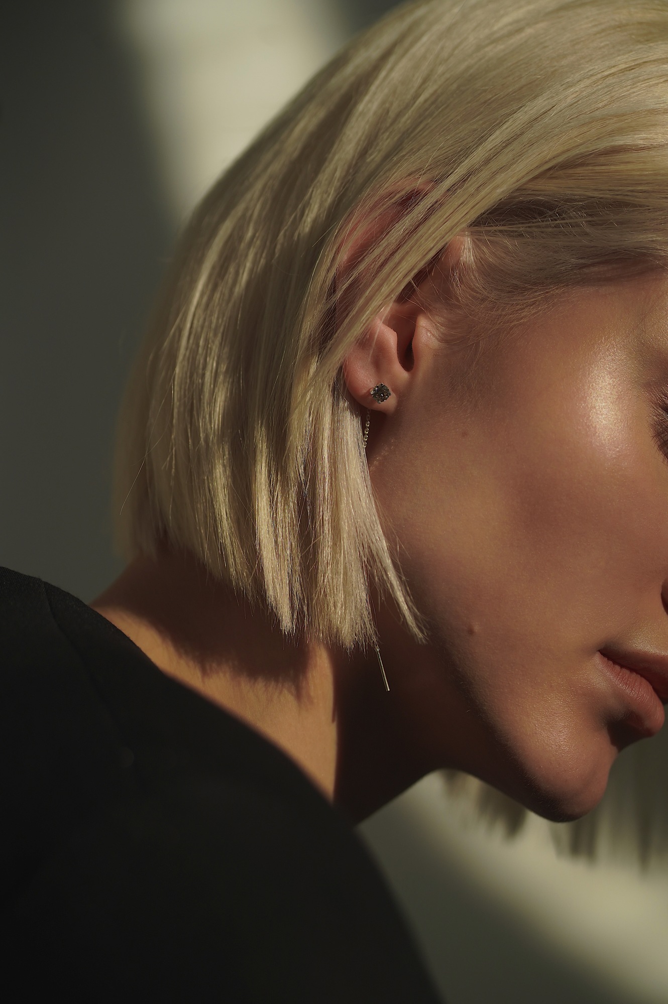 Серьги-протяжки Stone+Chain Champagne