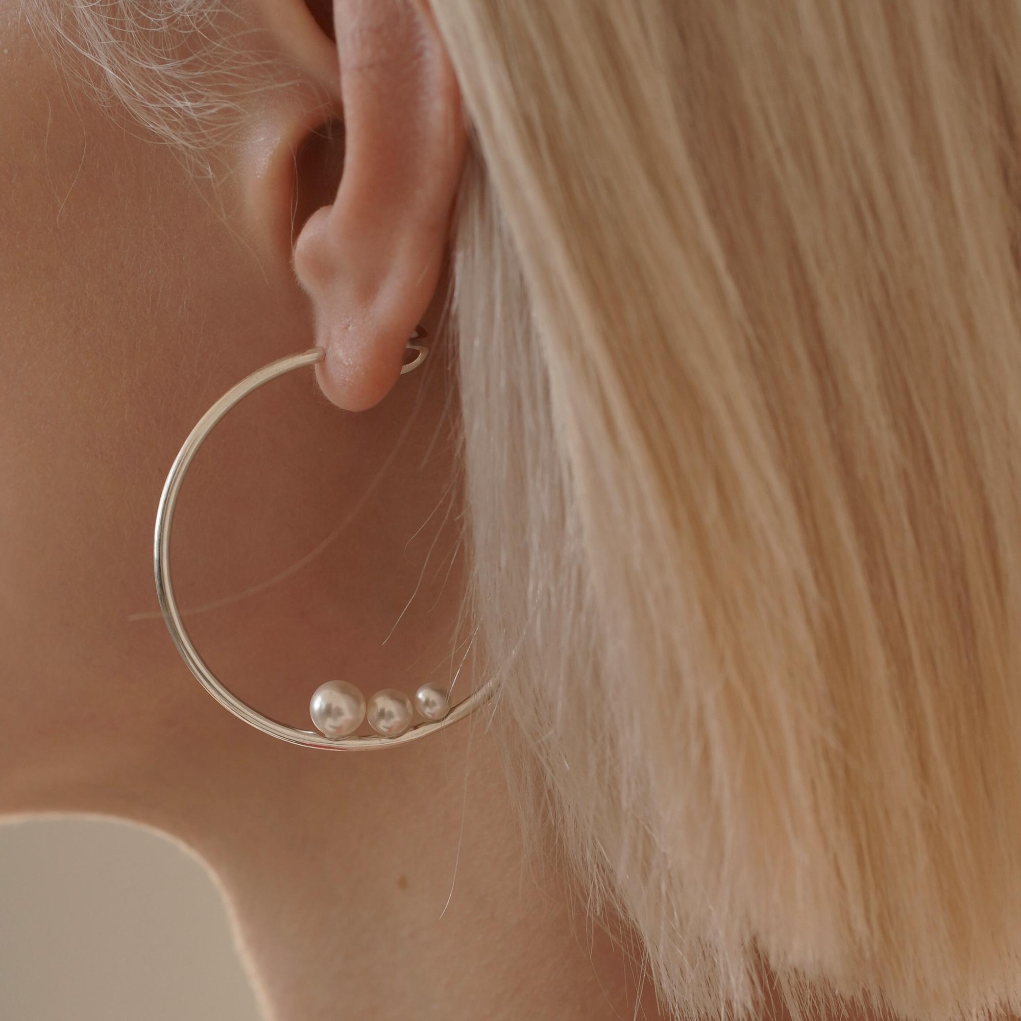 Серьги-кольца Triple P