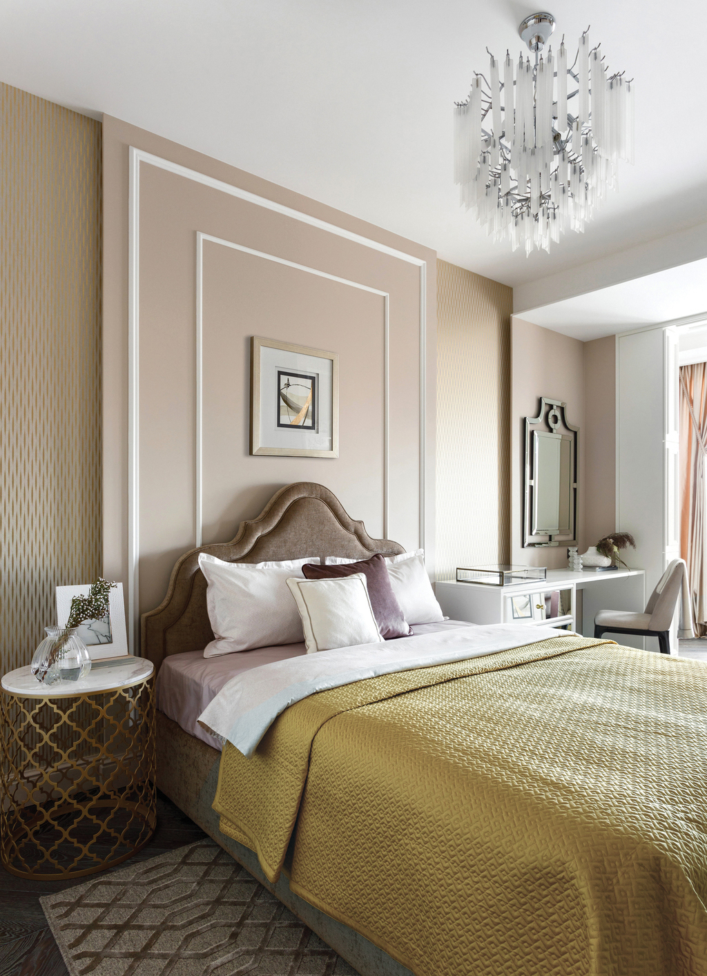 Стеганое покрывало Palace из хлопкового сатина, Alexandre Turpault / цвет: желто-золотой