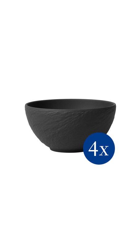 Набор салатников (4шт) 430 мл Villeroy & Boch Manufacture Rock Black Matt